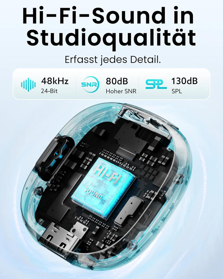 Wireless Lavalier-Mikrofon für iPhone 14 13 12 11 Pro Max, Lightning-Ansteckmikrofon mit KI-Rauschun
