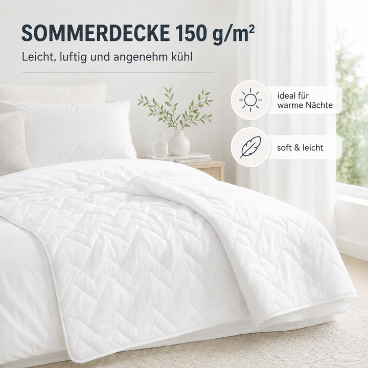 sei Design Mikrofaser Sommer-Bettdecke 220x200 | Kochfest, speziell für Allergiker und häufiges Wasc