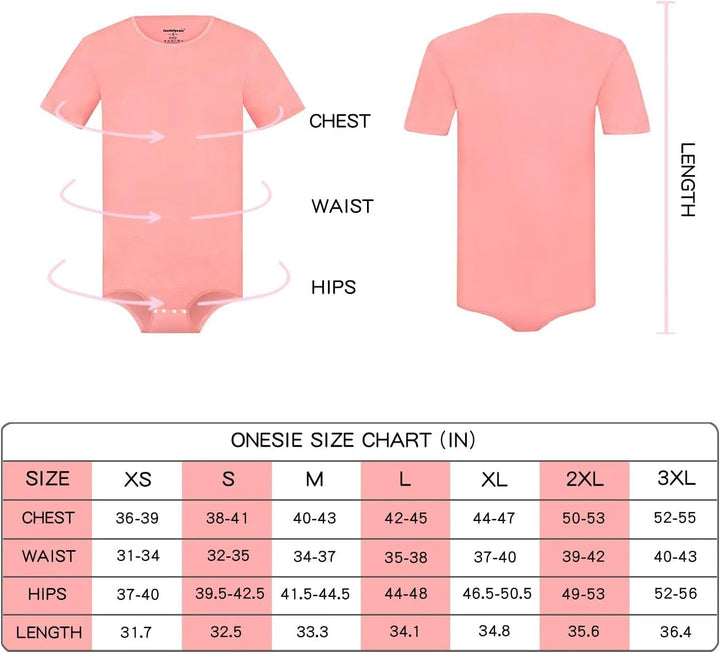 Landofgenie Männer Kurzarm Strampler Pyjama Bodysuit One Piece Strampler Rosa XL, Rosa XL