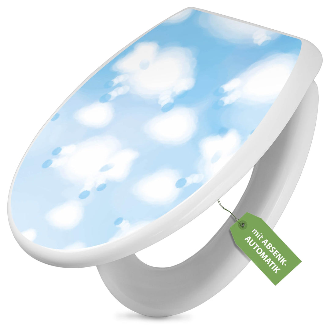 banjado Toilettendeckel mit Absenkautomatik 44,5x37cm - Soft Close Toilettensitz - WC Sitz mit Absen