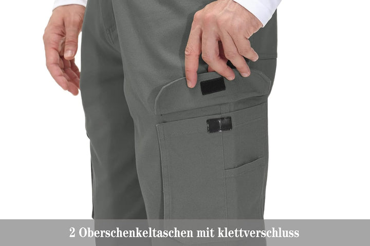 YSENTO Herren Cargohose Männer Arbeitshosen Stretch Chino Kargohosen Vintage Baggy Hosen Baumwolle 3