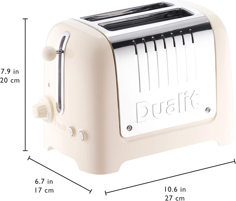 Dualit Lite 2 Scheiben Toaster - 1,1kW Toastet 60 Scheiben Toast Pro Stunde - Poliert mit Rand in Ca