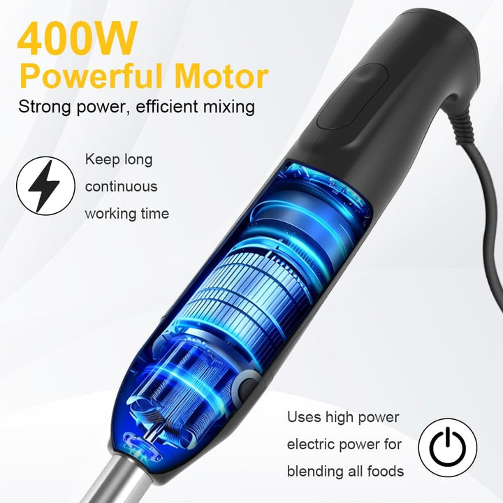 AXFEE Stabmixer, 400W Pürierstab Edelstahl, Stabmixer Elektrischer, Purierstabmixer, Pürierstab für