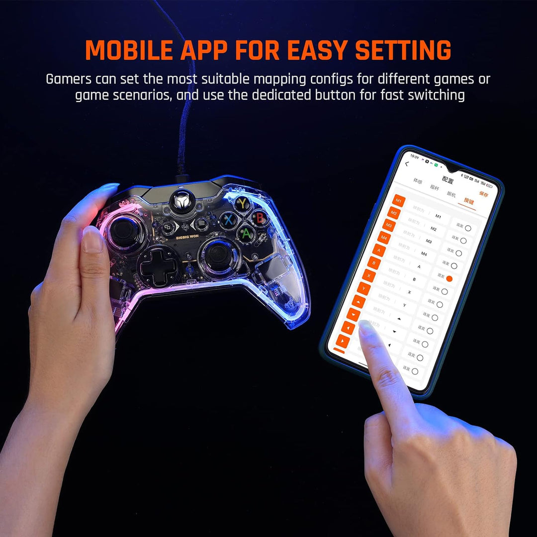 Black Shark BIGBIG WON verdrahteter Controller für PC Gaming,Switch Controller mit 6-Achsen Gyro,Mak