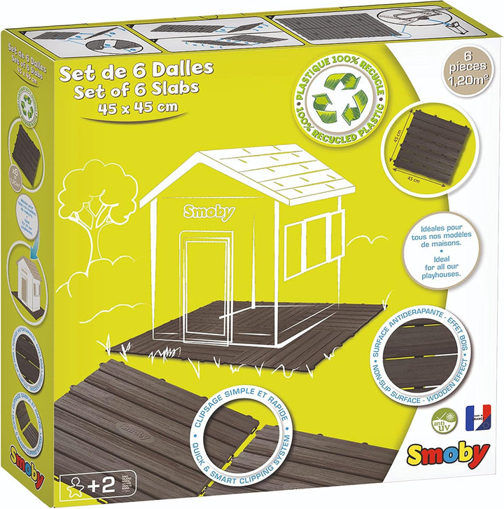 Smoby - Bodenplatten-Set mit Klicksystem, 6 Stück (Packung mit 3) Grau Einheitsgrösse (Packung mit 3