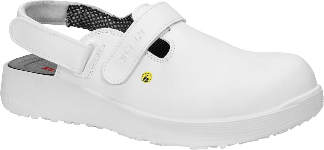 ELTEN Clog Michel White ESD OB, Herren, Textil, leicht, klassisch, Weiss, Grösse: 46 46 EU, 46 EU