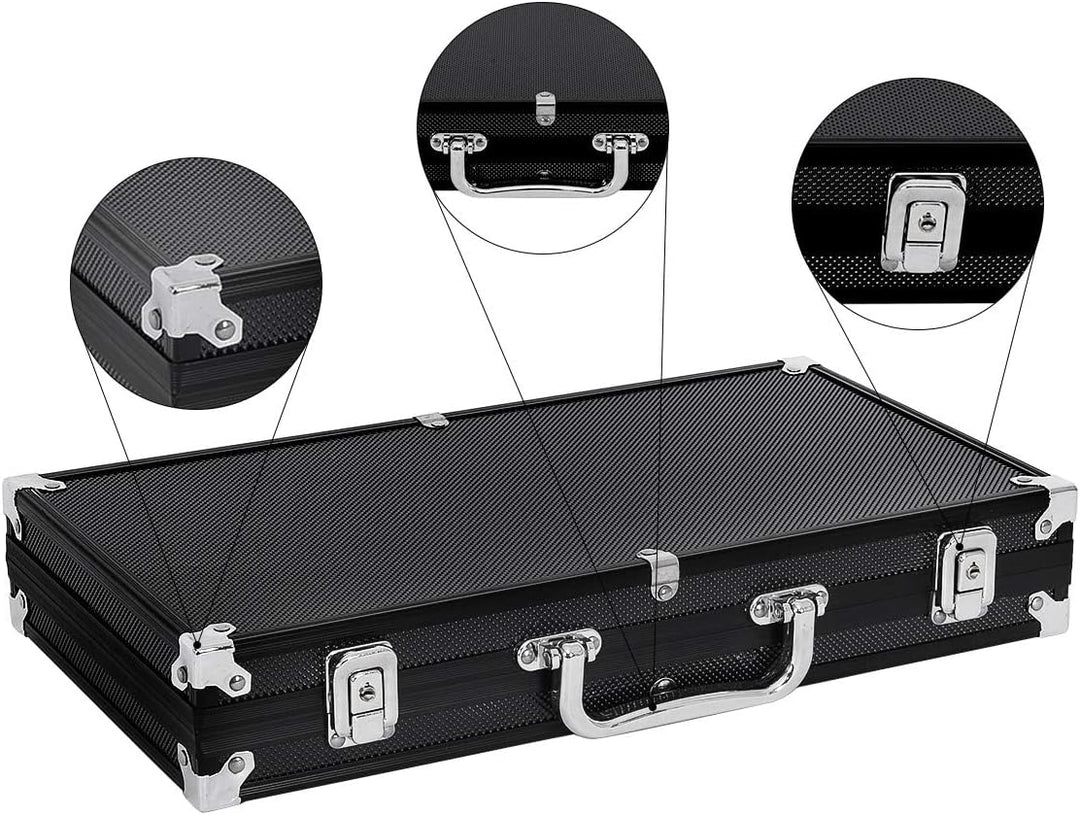 RELAX4LIFE Pokerset Pokerkoffer mit 300 Poker Chips, 2 Kartendecks, Händler & 5 Würfel, Kartenspiel