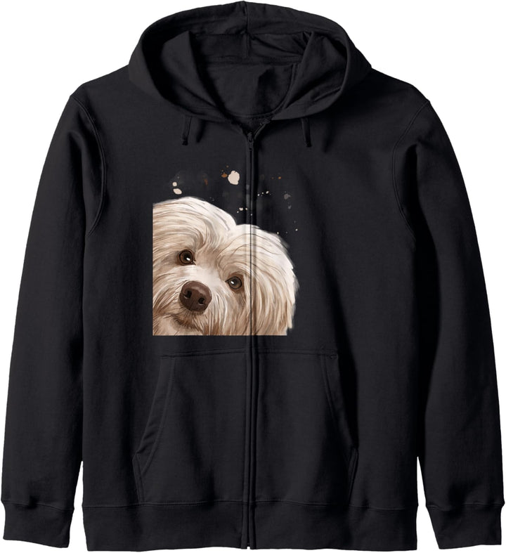 Neugieriger Hund Havaneser Kapuzenjacke