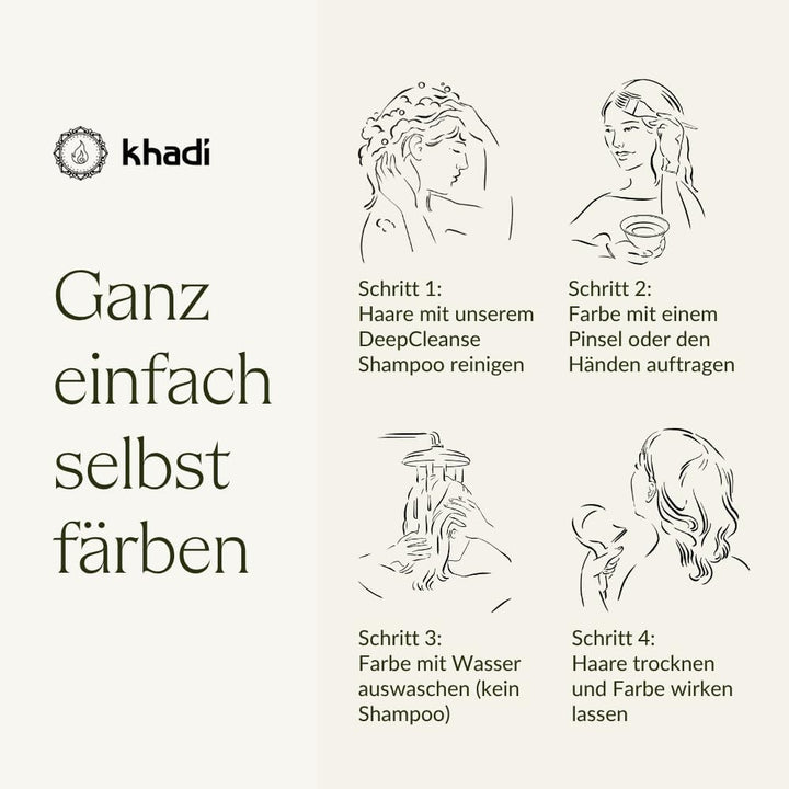 khadi DUNKELBLOND Pflanzenhaarfarbe - Haarfarbe für mattes, mittleres Aschblond bis zu sattem Dunkel