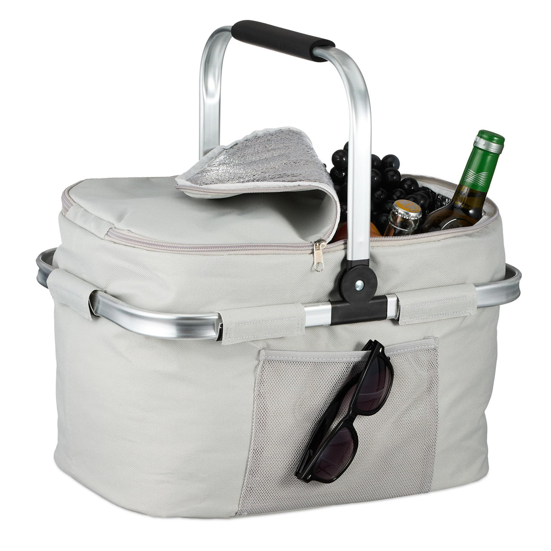 Relaxdays Einkaufskorb, faltbar, Tragegriff, HBT: 45 x 43 x 30,5 cm, Isoliertasche zum Einkaufen, Pi