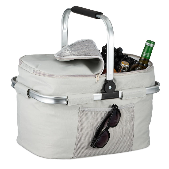 Relaxdays Einkaufskorb, faltbar, Tragegriff, HBT: 45 x 43 x 30,5 cm, Isoliertasche zum Einkaufen, Pi