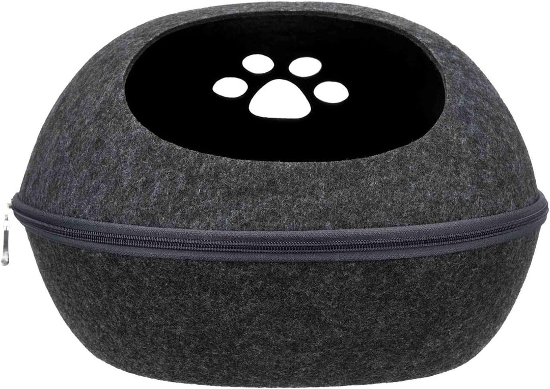 Trixie 36319 Kuschelhöhle Liva, Filz, 40 × 24 × 47 cm, anthrazit, schwarz