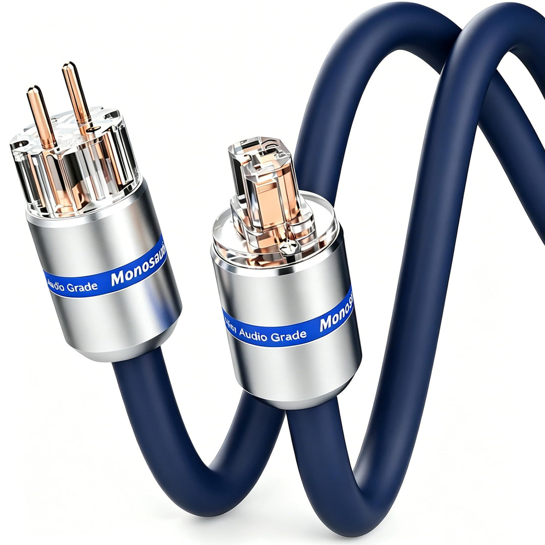 Monosaudio P902 HiFi Stromkabel 1M Alufolie Abschirmung φ17mm OFC Audiophil Kaltgerätekabel 2 polig