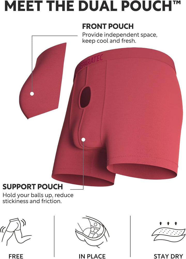 Separatec Boxershorts Herren Mehrfachpackung Sport Schnell trocknend Doppelbeutel Dual Pouch Unterho