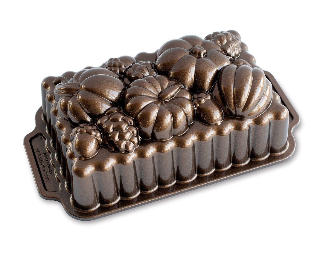 Nordic Ware Harvest Bounty Loaf Pan, One Size, Bronze, Bronze