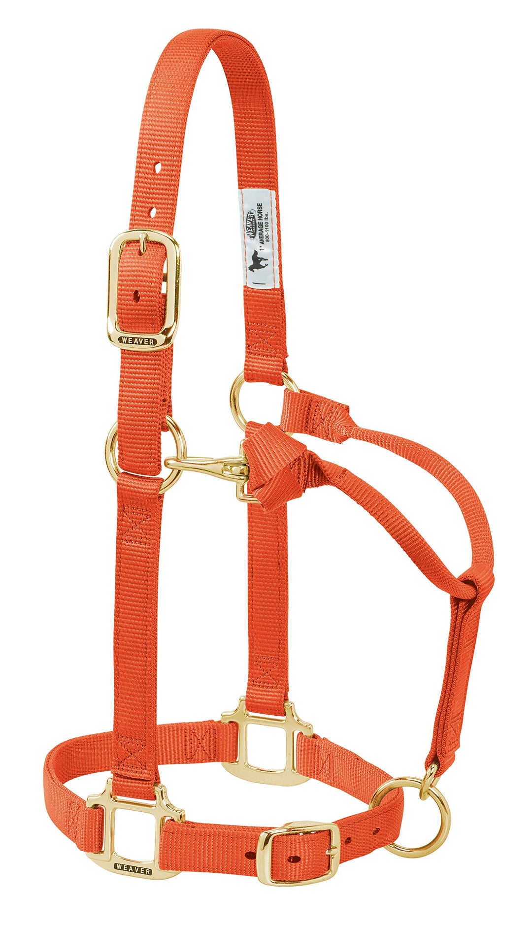 Weaver Leather Original verstellbares Nylonhalfter für Pferde L Horse Orange, L Horse Orange