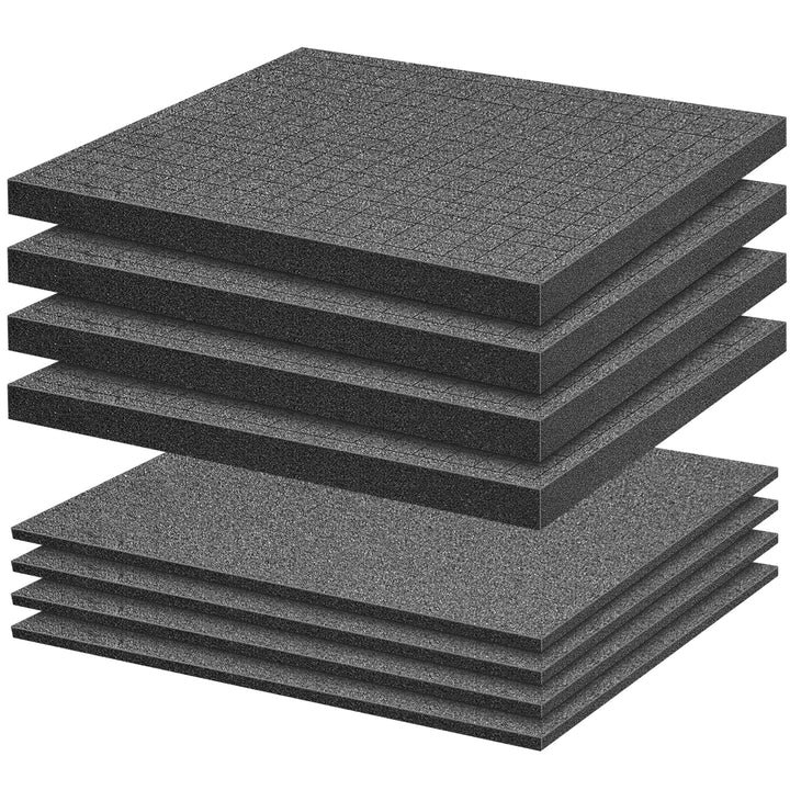 Rasterschaumstoff Würfelschaum -4 Stück 300 x 300 x 2.5 mm/4 Stück 300 x 300 x 10mm- Werkzeugkoffer