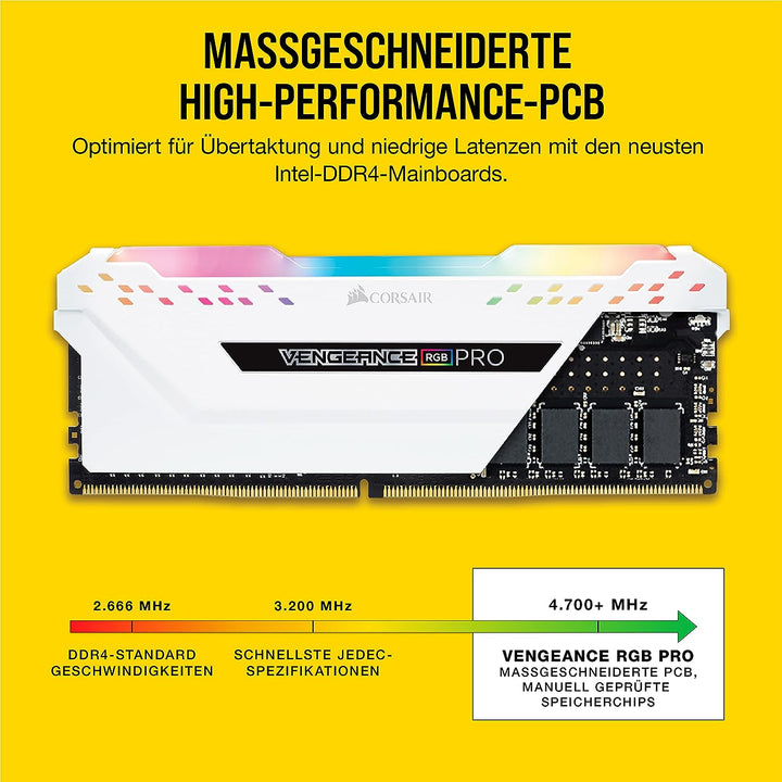 Corsair Vengeance RGB PRO 32GB (4x8GB) DDR4 3200MHz C16 XMP 2.0 Enthusiast RGB LED-Beleuchtung Speic