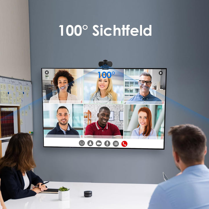 N21A Webcam Full HD 1080P/30PFS PC Kamera mit Dual Mikrofone, 100°Blickfeld, Belichtungskorrektur, F