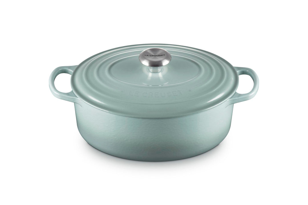 Le Creuset Signature Ovaler Bräter aus Gusseisen, 29 cm, 4,7 Liter, Sea Salt