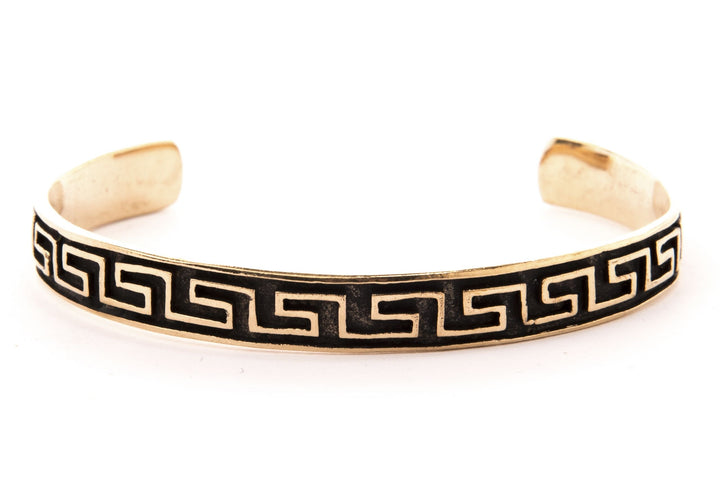 Windalf Grosser Unisex Kelten Bronze Armreif Rhianon Ø 6.2 cm Celtic Mäander Ornamente Antiker Bohem