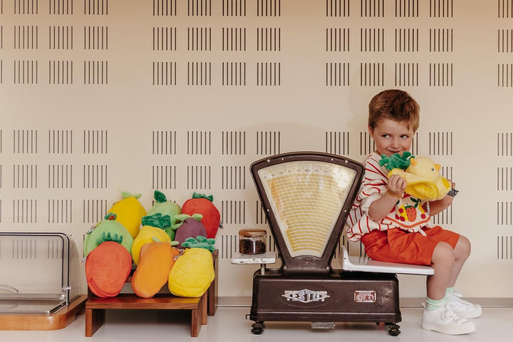 LES DÉGLINGOS Flipetz Buzzet The Bee Dekokissen – wendbares 2-in-1-Plüschkissen von Mandarine zu Bie