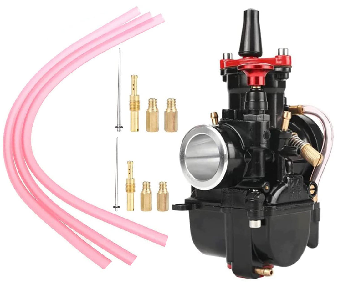 Hippotech Vergaser PWK 21 mm Motorradvergaser, für 50 cc bis 100 cc Power Jet Vergaser Carb Racing U
