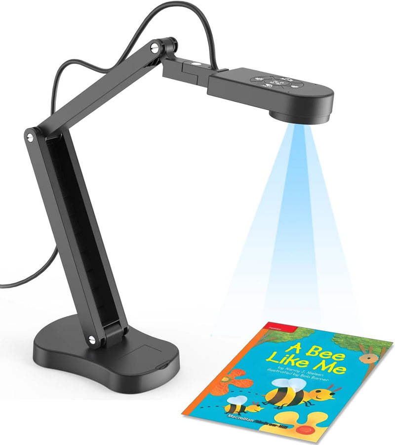 Gawervan USB Dokumentenkamera, 8MP Dokumentenkamera Schule für Lehrer mit Mikrofon, LED-Licht mit 3