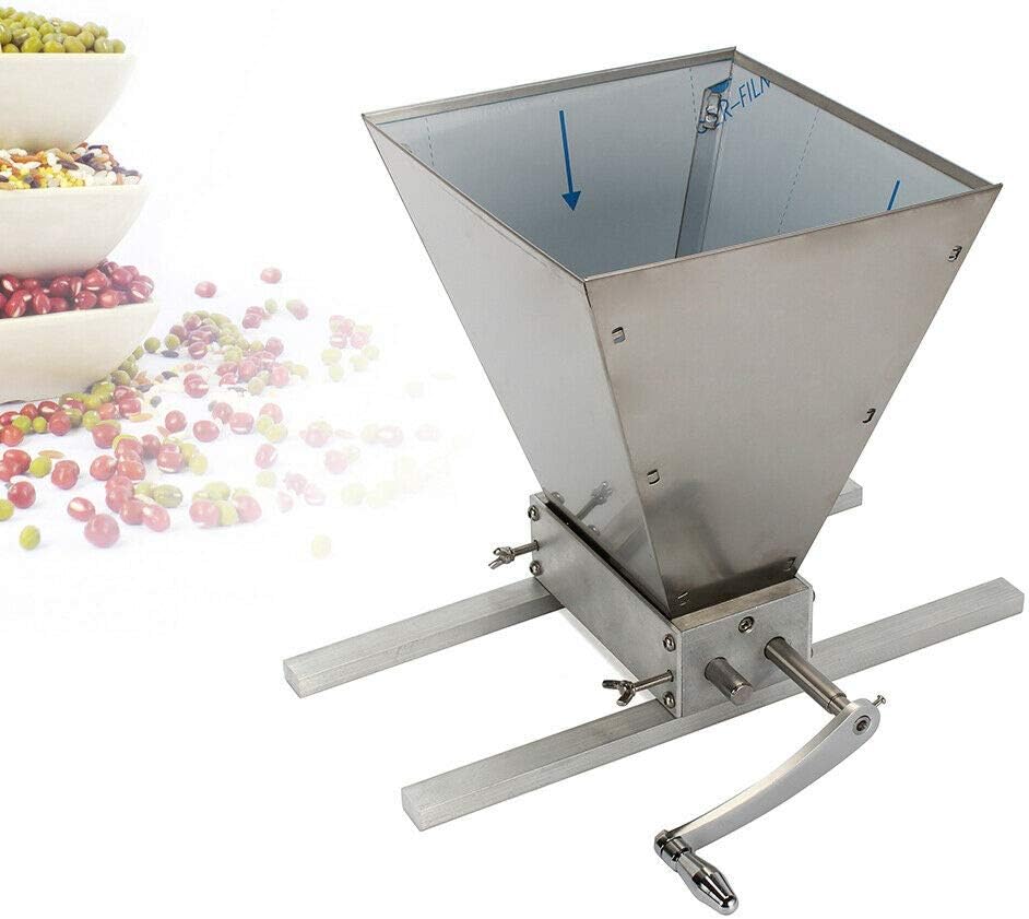 Schrotmühle 4L, Malzmühle Getreidemühle Walzenmühle Manuell 3.6 Kg/min mit Einstellbarer Walze 1 Tri
