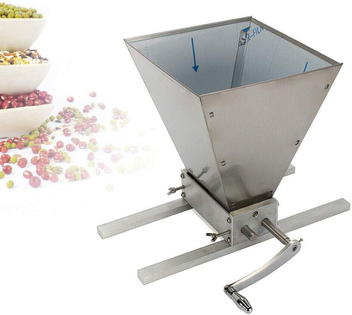 Schrotmühle 4L, Malzmühle Getreidemühle Walzenmühle Manuell 3.6 Kg/min mit Einstellbarer Walze 1 Tri