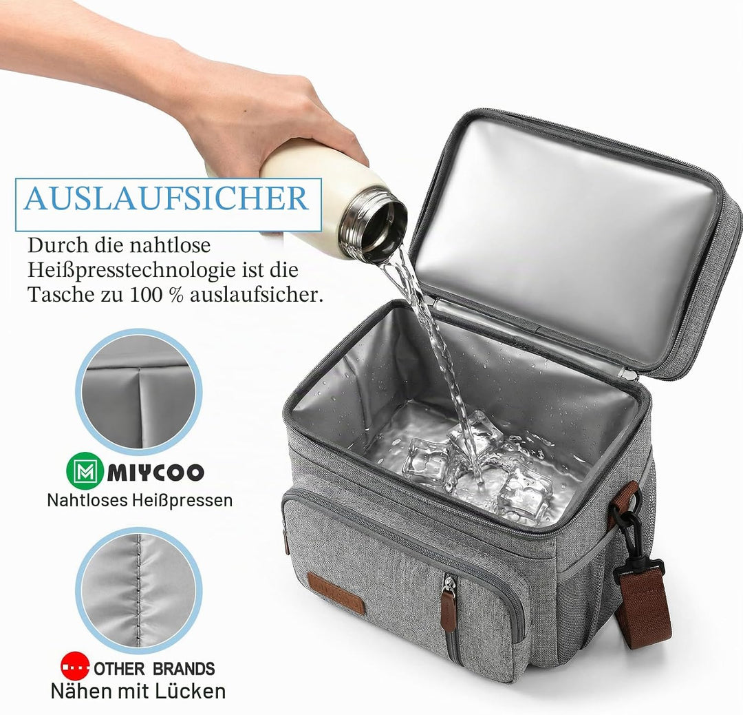 MIYCOO Kühltasche Lunchtasche für Männer und Frauen - Doppeldecker Lunchtasche, Mittagessen Tasche -