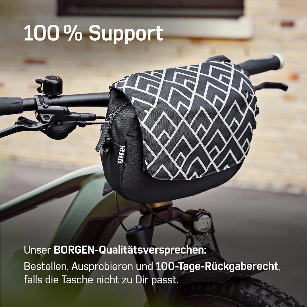 Borgen KLICKfix Lenkertasche Fahrrad - Wasserabweisende und geräumige Fahrrad Lenkertasche 5 L - Fah