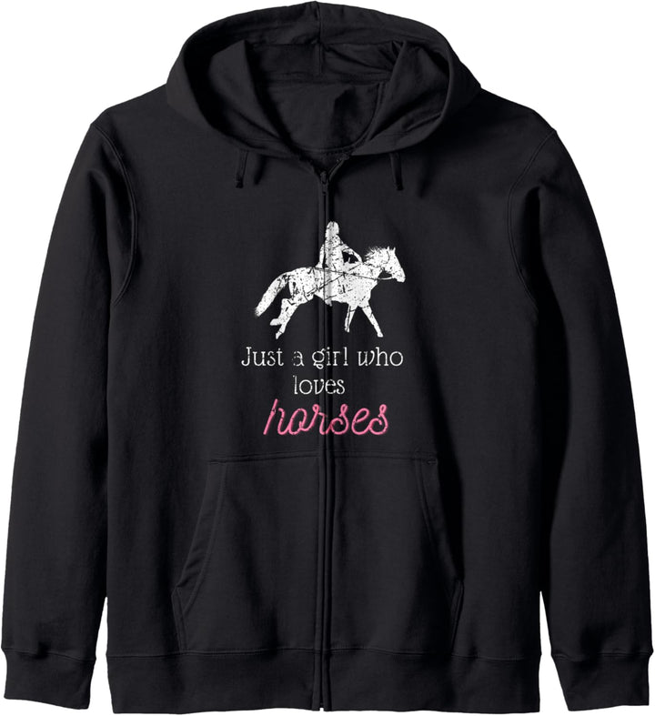 Pferd Geschenk Nur ein Mädchen, das Pferde Nutztier liebt Kapuzenjacke