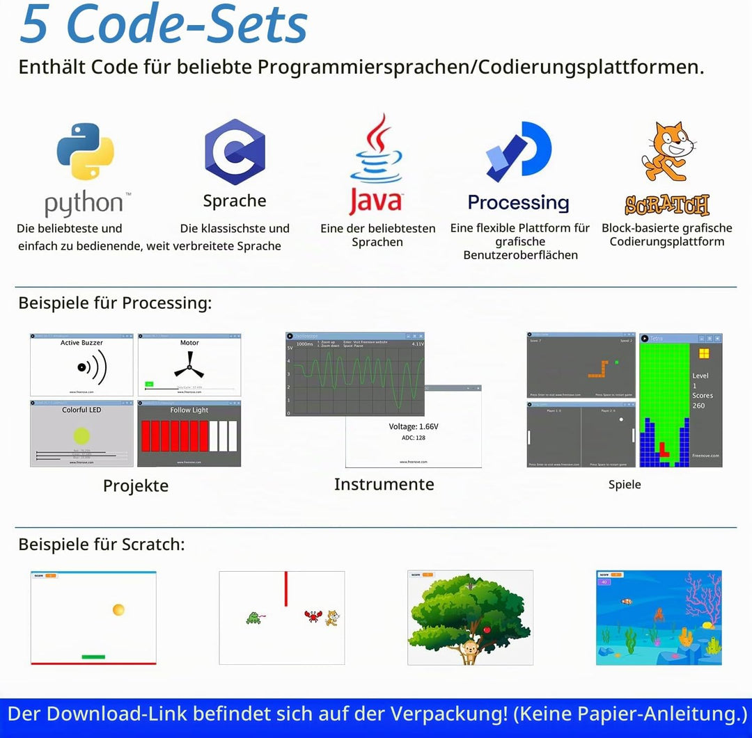 FREENOVE Ultrasonic Starter Kit for Raspberry Pi 4 B 3 B+ 400, 484-Page Detailed Tutorial, Python C