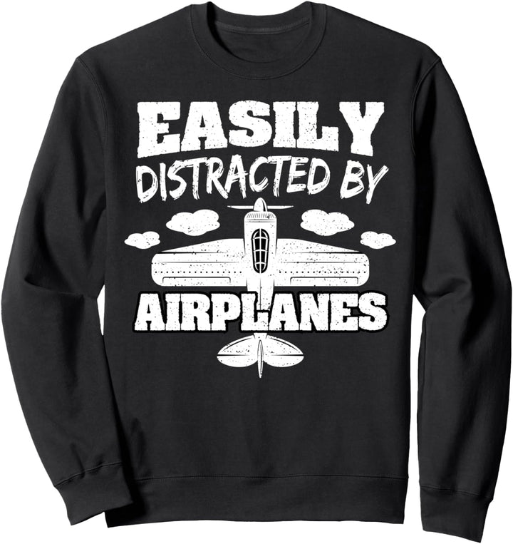 Flugzeug: Easily Distracted By Airplanes - Pilot Sweatshirt