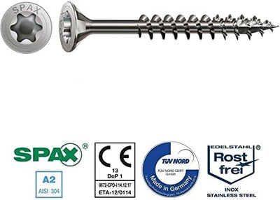 20mm Holzschrauben, Flacher Senkkopf T-Star Plius Muti Kopf, Welenprofil 4cut A2 Rostfrei Edelstahls