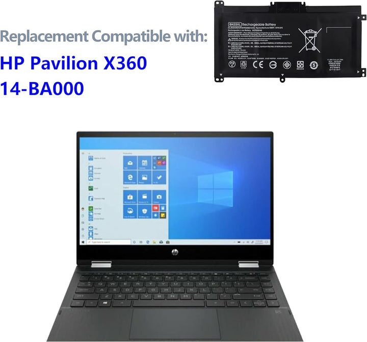 Swark Laptop BK03XL Akku Kompatibel mit HP Pavilion X360 14-BA000 14M-BA000 14m-ba011dx
