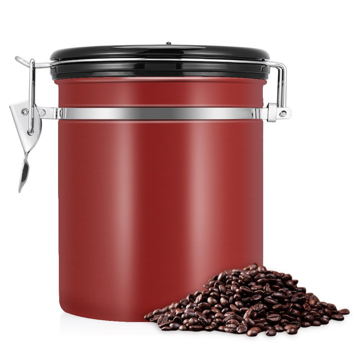 Yosoo Health Gear Edelstahl Vorratsbehälter mit Entlüftungsventil, luftdicht für Kaffeebohnen & Tee,