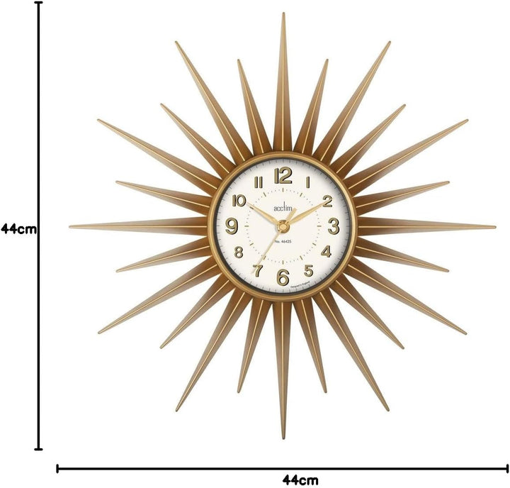 Acctim 21760 Stella 43 cm Strahlenkranz-Wanduhr, Gold