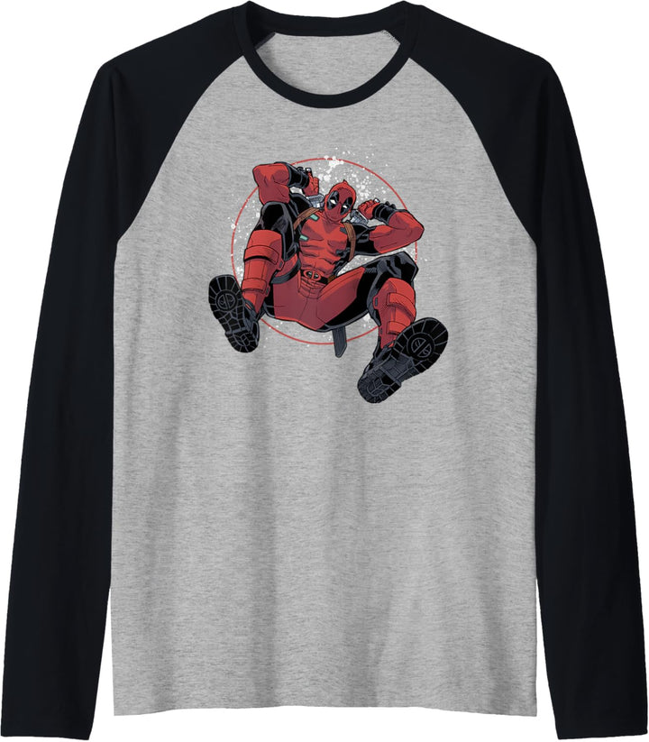 Marvel Deadpool Break Through the 4th Wall Raglan