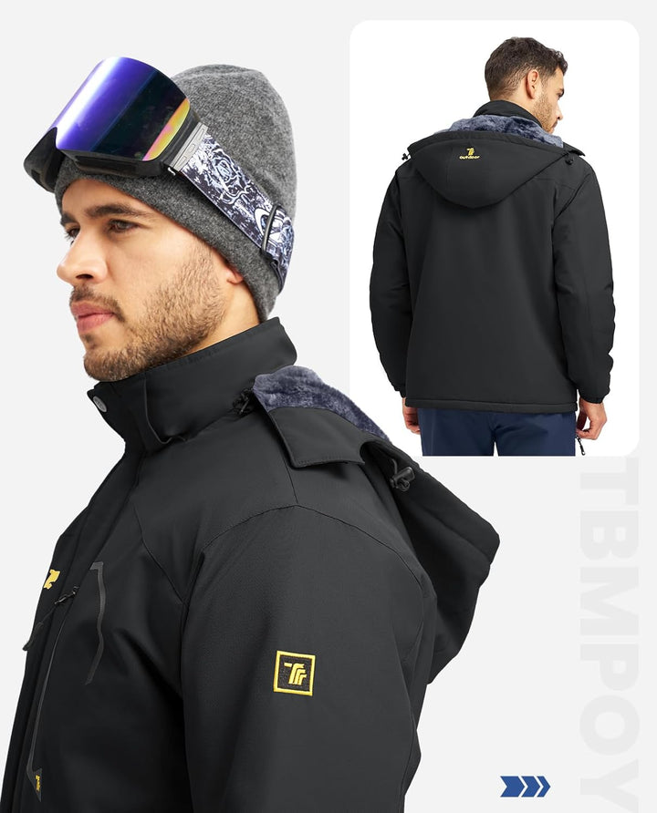 donhobo Herren Winter Fleecejacke Warm Jacke Softshelljacke Atmungsaktiv Outdoor Skijacke Winddichte