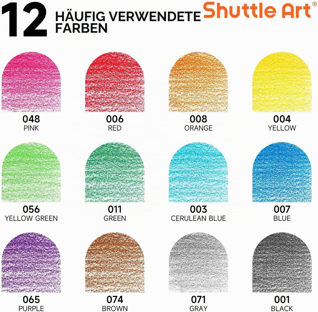 Shuttle Art Buntstifte Set, 144 Buntstifte Kinder, Farbstifte mit 12 Lebendigen Farben, 12er Packung