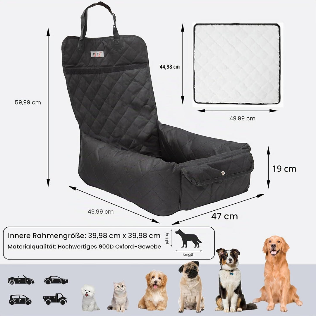 Hunde Autositz wasserdichte Waschbarer Rutschfester Auto Hundesitz Reisebett für kleine Hunde Hundet