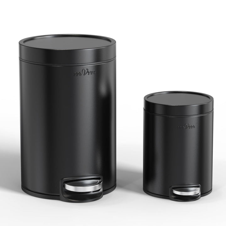 mVm Round Step Kitchen Bin with Lid,5+20L Stainless Steel Pedal Rubbish Bin,Bathroom Home Office Gar