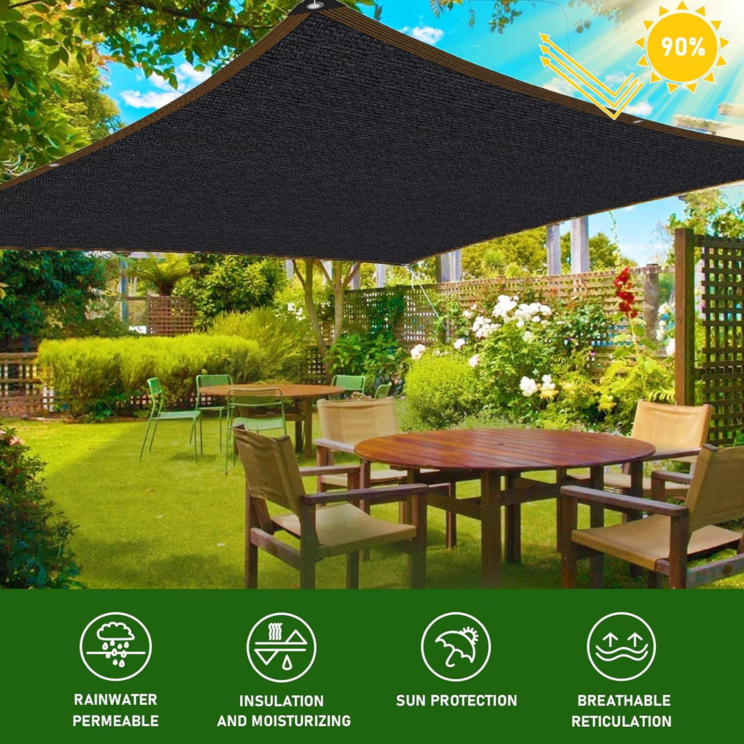 Sonnensegel - Schattierungsnetz - mit öSen 4x4m, 90% Quadrat Schattennetz - für Gewächshaus/Garten T
