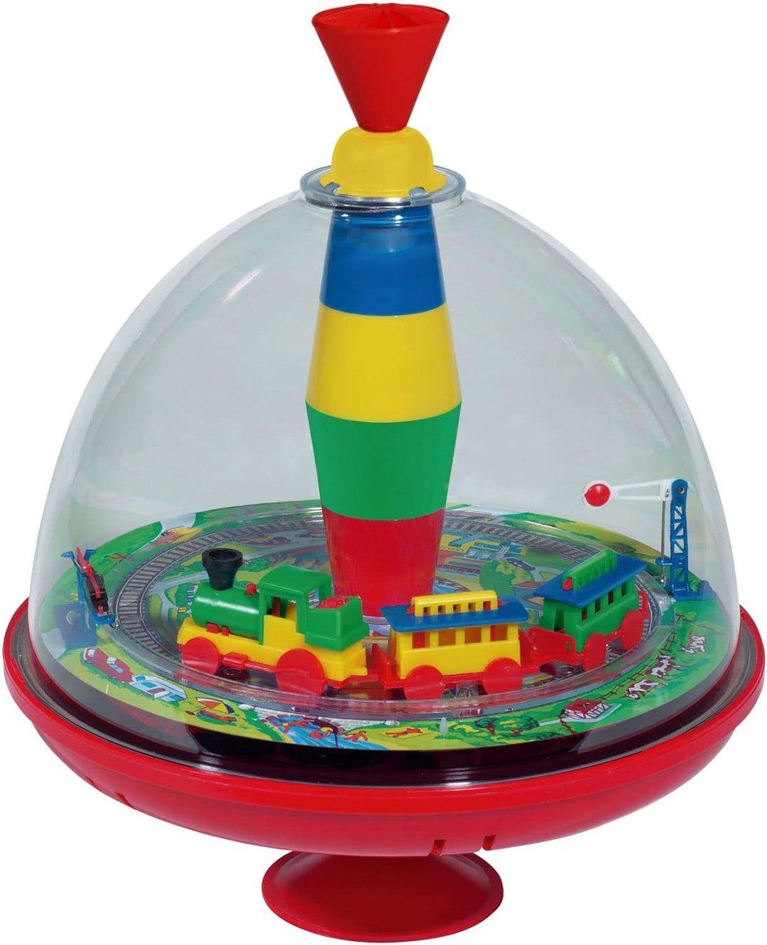 Lena 52120 - Panoramakreisel Eisenbahn Ø 19 cm, Kunststoff Schwungkreisel &amp; Bolz 52754 - Musikdrehdo