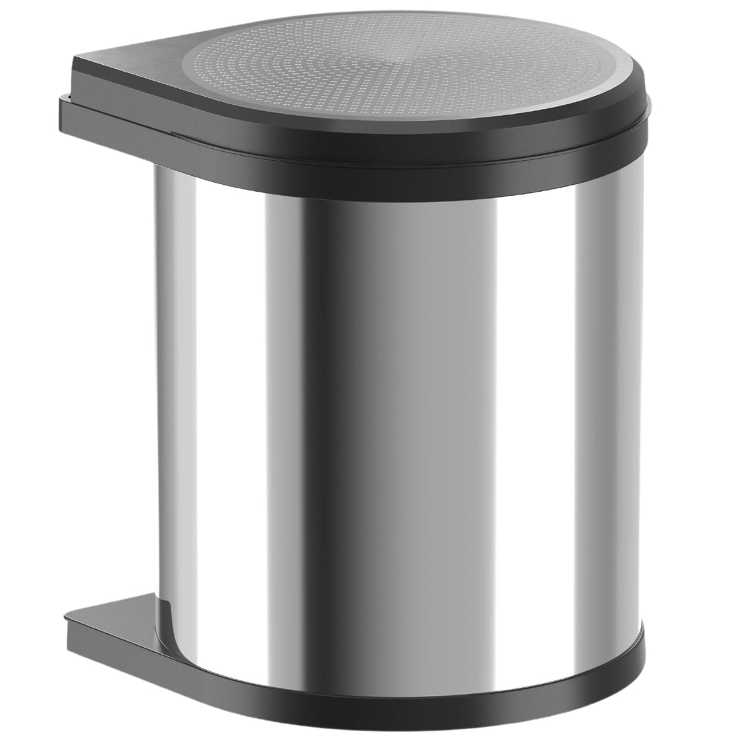 Hailo Mono Küchen-Abfalleimer, Edelstahlpoliert, Schwarz, One