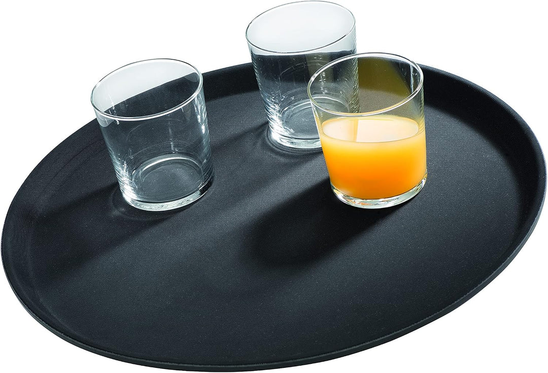 APS Tablett „Gastro“, schwarzes Serviertablett, Tablett aus GFK mit Rutschfester Oberfläche, Ø 35,5