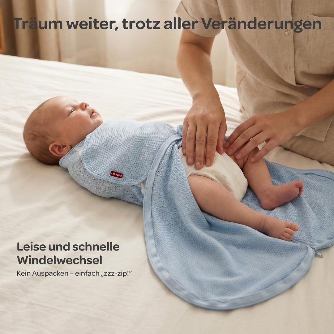 Momcozy Pucksack Baby 0-3 Monate, Atmungsaktives Netz 2er Set | 100% Baumwolle, Sommer Pucksack Neug