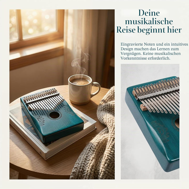 Musfunny Kalimba Daumenklavier 17 Schlüssel: Fingerklaviere Holz Mit Lehrmaterial Stimmhammer- Thumb